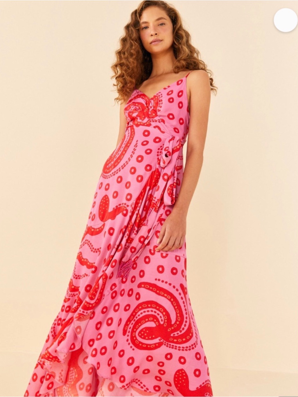 Farm Rio Pink And Red Printed Maxi Dress